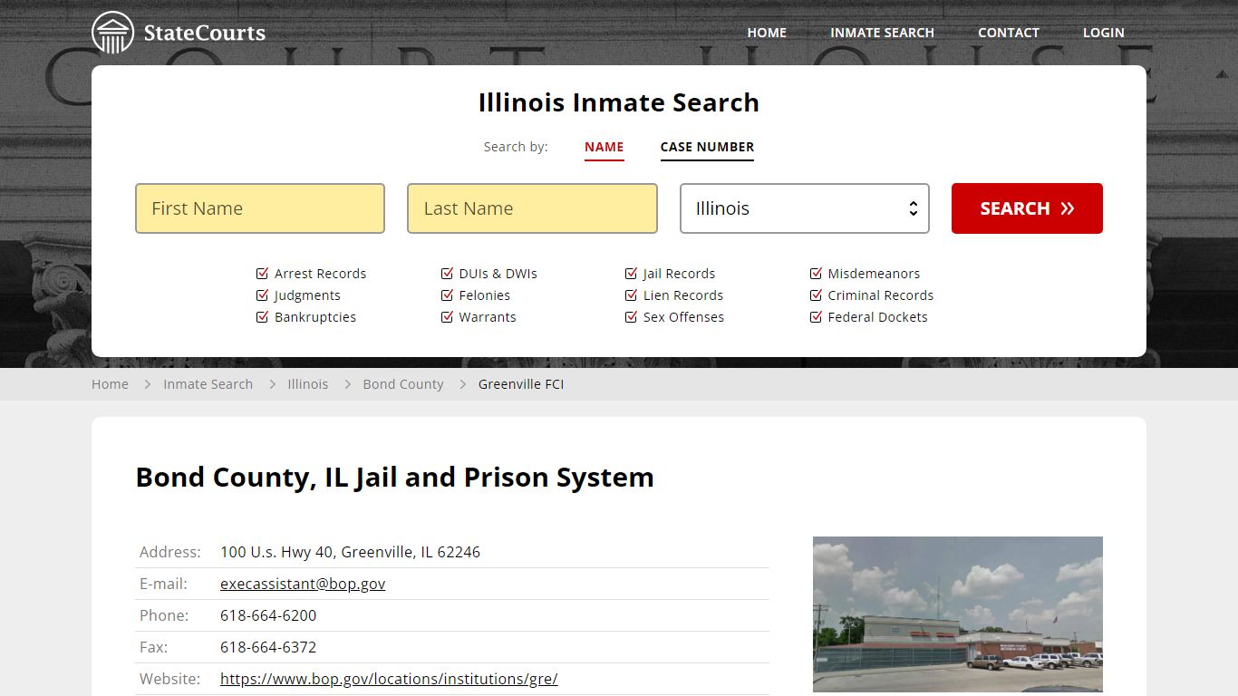 Greenville FCI Inmate Records Search, Illinois - StateCourts